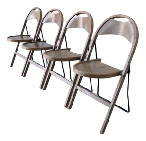 Vintage Swedish Folding Chairs by Uno Åhrén for Gemla, 1930s, Set of 4