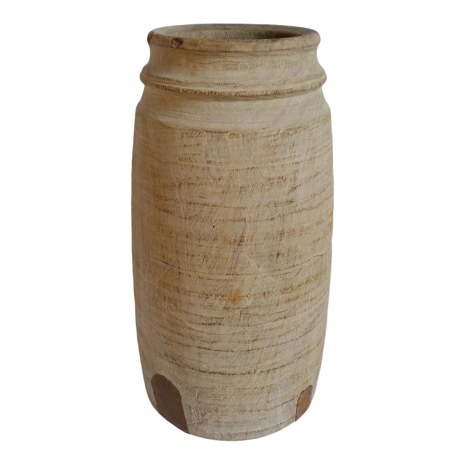 Vintage Old India Wood Lassi Pot | Chairish