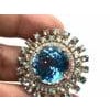Bochic "Orient" Vintage Diamond & Multi Blue Topaz Ring Set In 18K Gold & Silver For Sale - Image 16 of 18