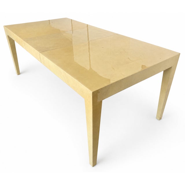 Postmodern Postmodern Lacquered Goatskin Dining Table by Sally Sirkin Lewis for J Robert Scott For Sale - Image 3 of 11