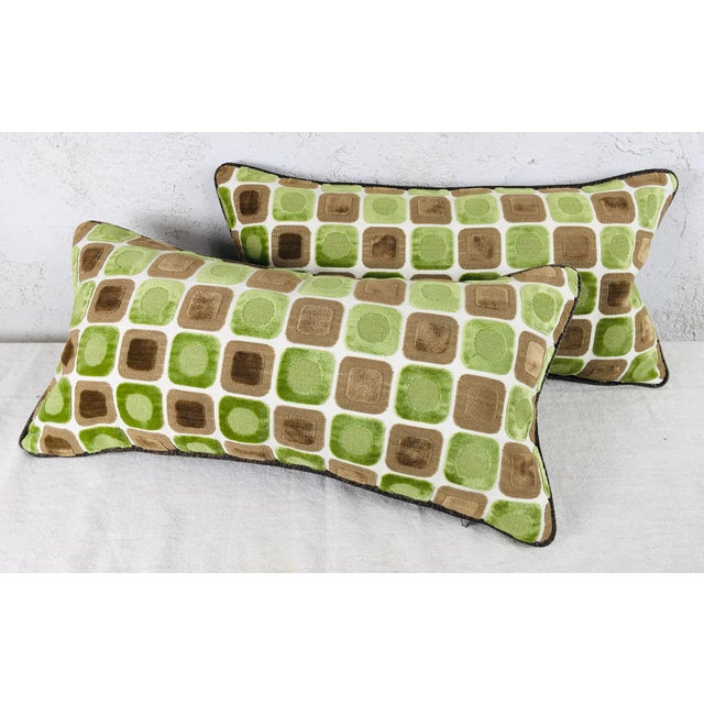 Modern Cut Velvet Pillows - a Pair For Sale - Image 4 of 9