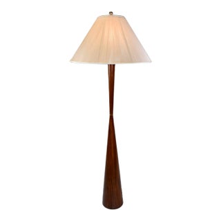 1960s Mid-Century Modern Raymond Pfennig Wood Turned Floor Lamp for Zina Lamp Co. For Sale