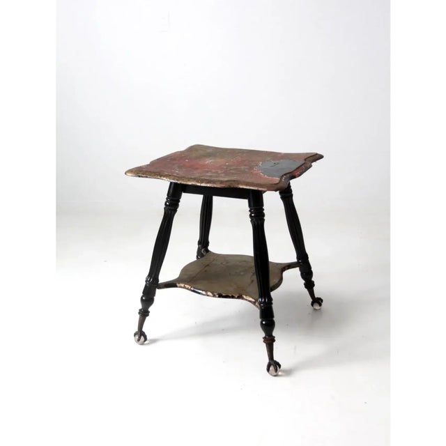 Antique Victorian Parlor Table With Glass Ball and Claw Feet For Sale - Image 10 of 14