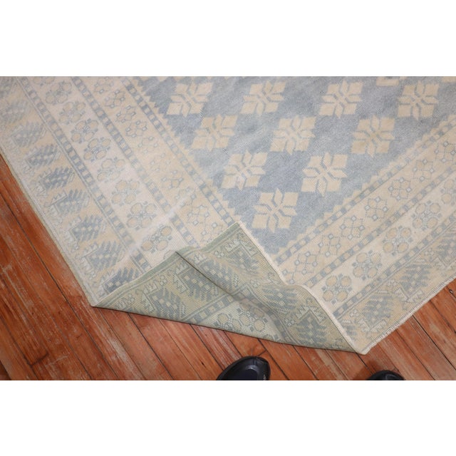Yellow Vintage Zabihi Collection Blue Neutral Rug For Sale - Image 8 of 9