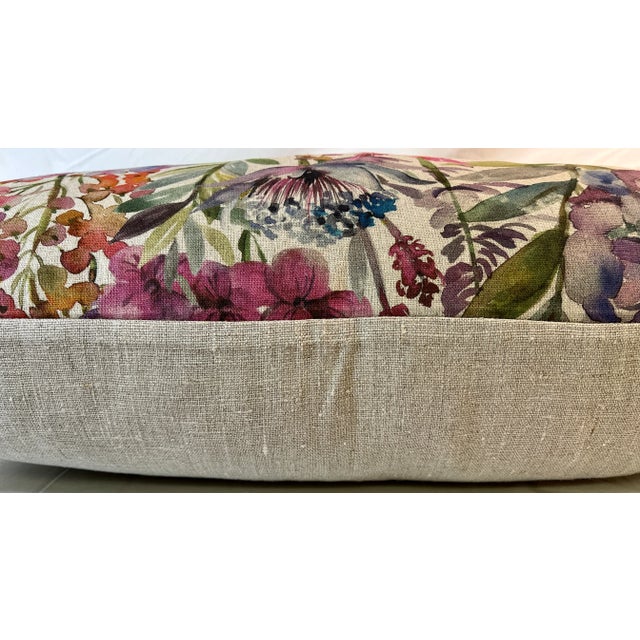 Large Bolster Pillow Decorated With a Vibrant Purple Hydrangea Floral Pattern - Made in U K For Sale - Image 10 of 12