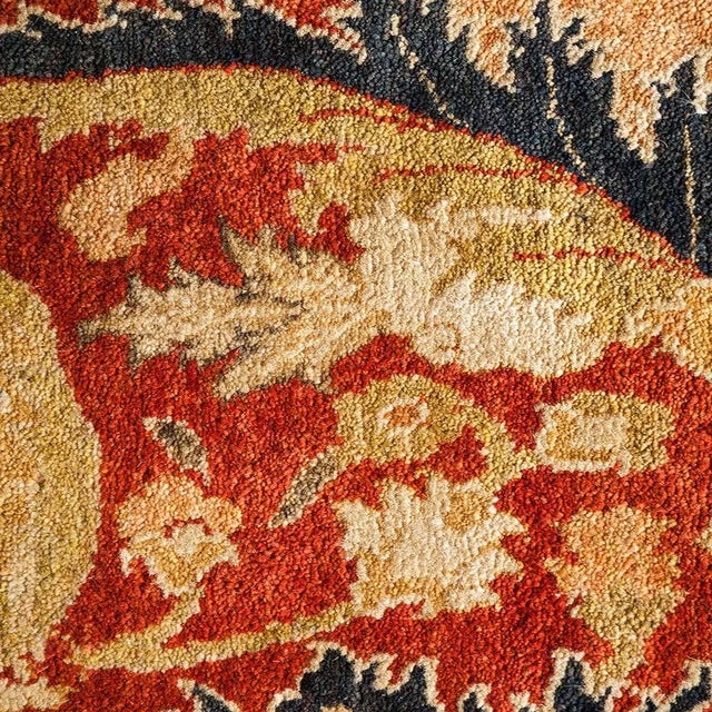 Traditional Mogul Collection Hand-Knotted Area Rug - Orange 8' 2" x 10' 4" For Sale - Image 3 of 4