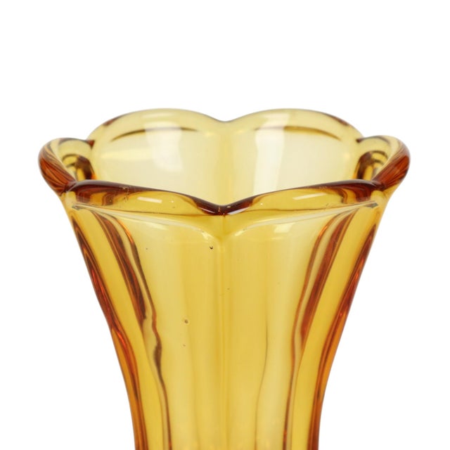 Art Deco Luxval Series Américain Vases in Amber Glass from Val Saint Lambert, 1935, Set of 2 For Sale - Image 8 of 18