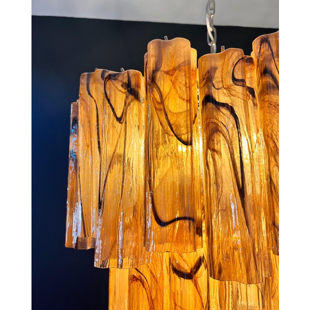 Large Vintage Three-Tier Murano Glass Tube Chandelier, 1990s For Sale - Image 18 of 18