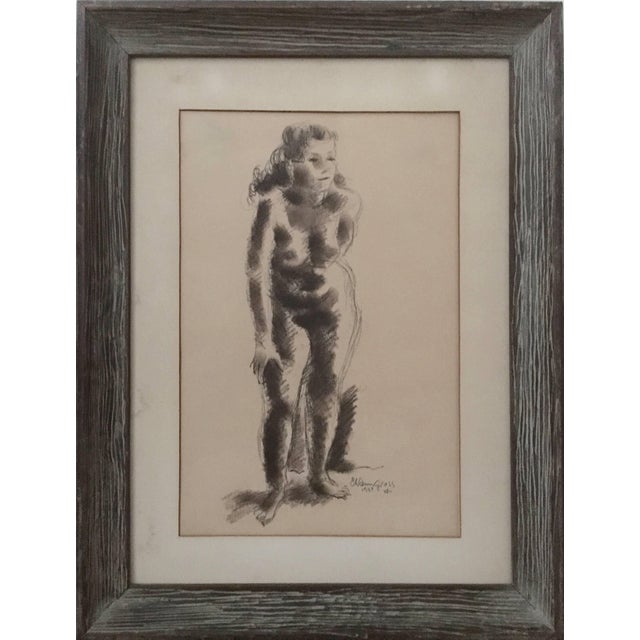 Chaim Gross, Rare Early Nude Drawing American Modernist Sculptor For Sale