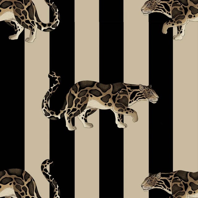 House of Hackney Prowl Wallpaper - Clay & Black For Sale