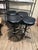 Mid-Century Modern Mid 20th Century Mid-Century Modern Industrial Black Leather Work Table Bar Height Stools - Set of 4 For Sale - Image 3 of 8