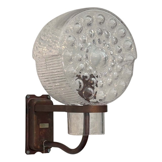 Outdoor Facade Lamp in Copper and Glass from Westal, Sweden, 1960s For Sale