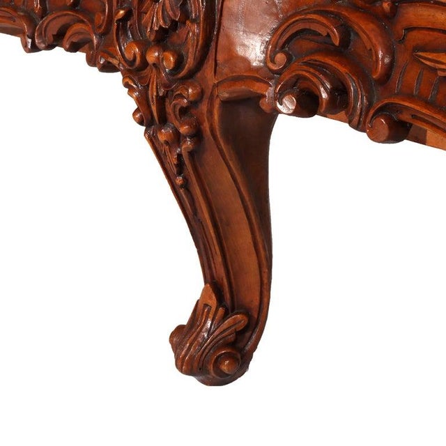 Monumental Antique French Carved Kingwood & Marquetry Four Door Armoire C1890 For Sale - Image 6 of 18