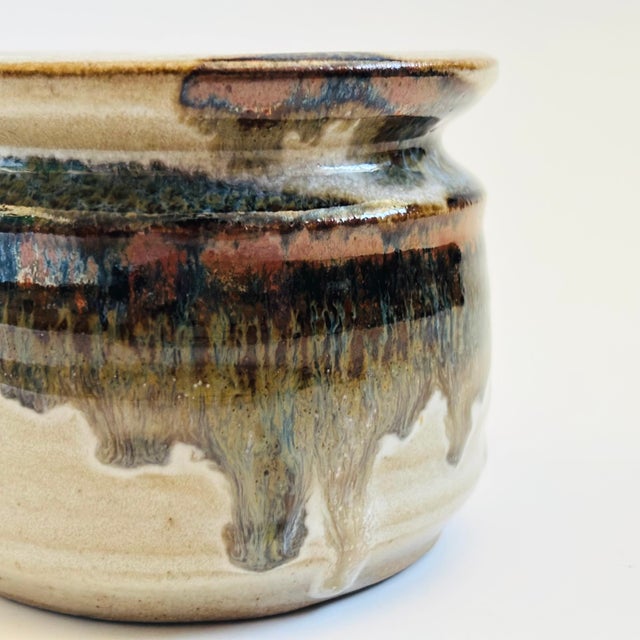 Mid-Century Modern Vintage Drip Glaze Studio Pottery Planter by Ken McElroy of Benicia, Ca, - Signed For Sale - Image 3 of 9