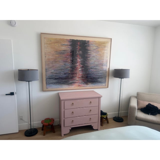 Postmodern Oil on Silk Painting For Sale - Image 3 of 5