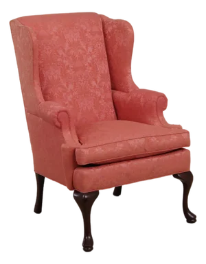 Hancock & Moore Damask Upholstered Wing Chair