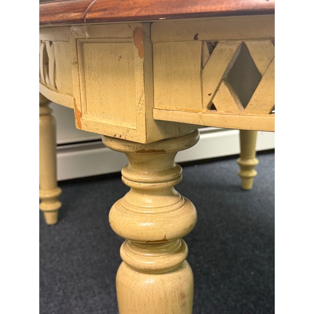 Ecru Hooker Furniture Rustic Farmhouse Painted Dining Table With 2 Leaves For Sale - Image 8 of 12