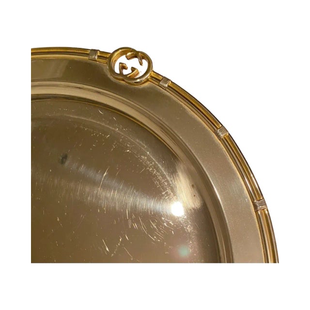 Metal Vintage Gucci Silverplate Cocktail Serving Tray For Sale - Image 7 of 10