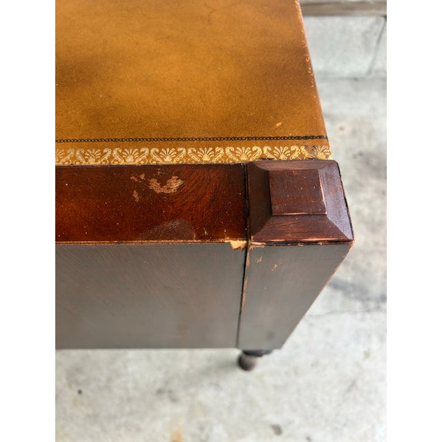 1920s Stickley Grand Rapids Mahogany Leather-Top Side Table With Drawer For Sale - Image 12 of 12