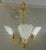 Metal Vintage Brass and Silver Three-Light Shell Chandelier, 1984 For Sale - Image 7 of 7
