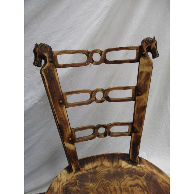 1950s Vintage Romweber Viking Oak Horse Head Chairs Set of 4 Chairish