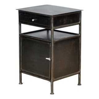 Vintage Iron Nightstand, 1920s For Sale