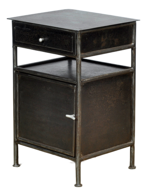 Vintage Iron Nightstand, 1920s