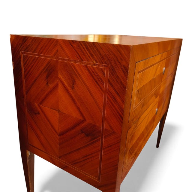 Italian Neoclassical Chevron Chests of Drawers, 1890s, Set of 2 For Sale - Image 4 of 5