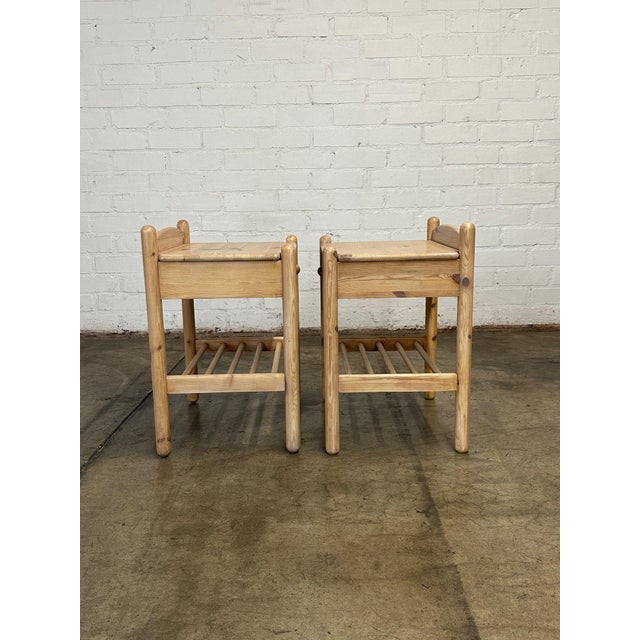1990s White Washed Pine Nightstands- Pair For Sale - Image 12 of 12