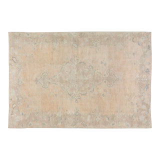 Vintage Turkish Oushak Hand Knotted Wool Rug, 4'9''x7'2'' For Sale