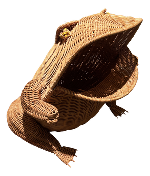 Woven Rattan Magazine Rack by Olivier Cajan, France, 1960