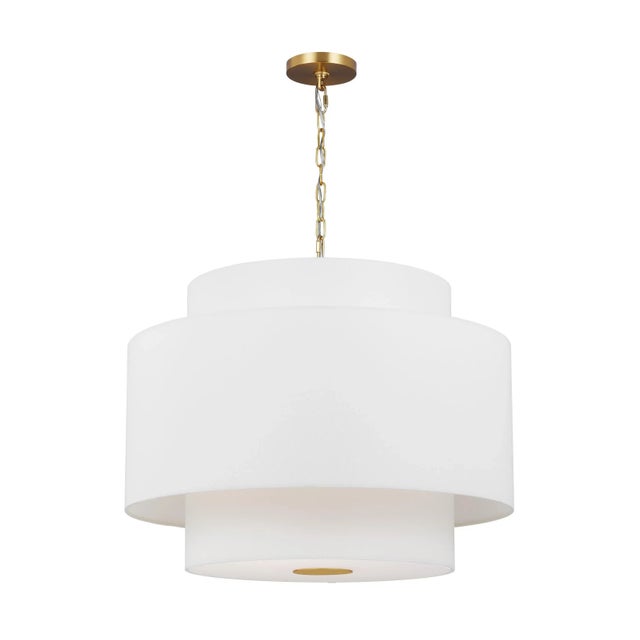Transitional Kate Spade by Visual Comfort Studio Sawyer Pendant, Burnished Brass For Sale - Image 3 of 5