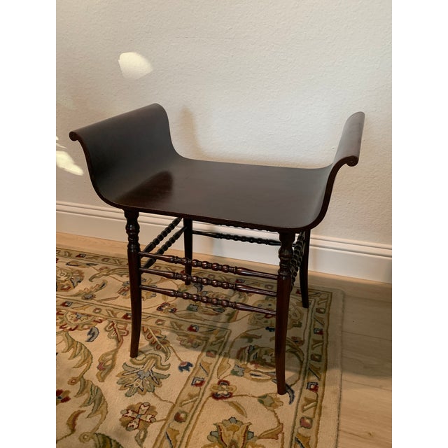 Victorian 19th Century Bentwood Bobbin Leg Vanity Stool For Sale - Image 3 of 5