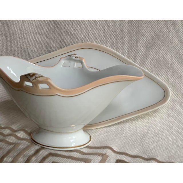 Ceramic 19th Century French Porcelain Sauce Boat With Underliner For Sale - Image 7 of 12