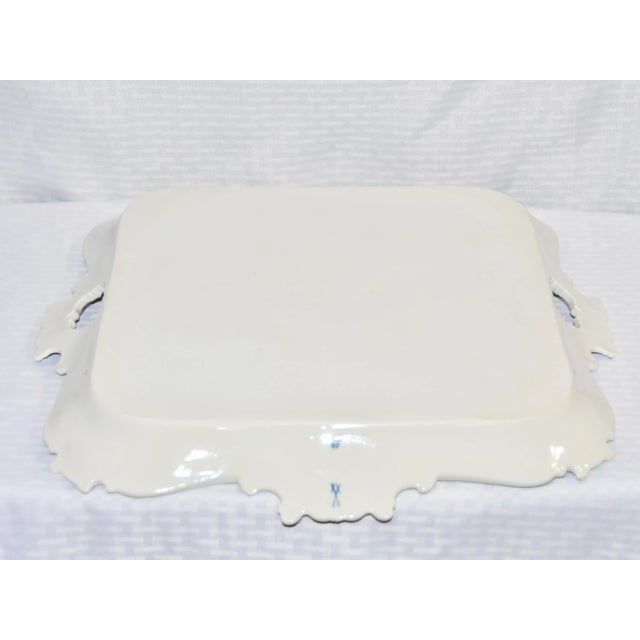 Ceramic Late 20th Century Large Meissen Porcelain Serving Tray in ‘Blue Onion’ Pattern For Sale - Image 7 of 10