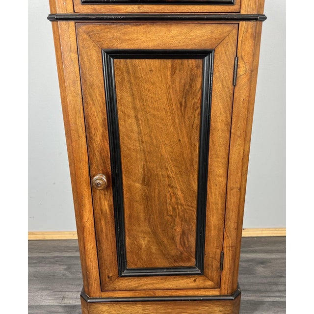 French Bedside Table in Walnut with Marble Top For Sale - Image 5 of 13