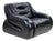 Vintage Black Leather Lounge Armchair, Italy, 1970s For Sale