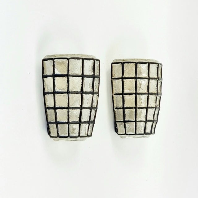 Rare mid-century wall lights/sconces from Limburg, Germany's leading glasswork, renowned for its premium and modernist...