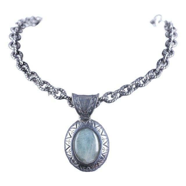 20" Heavy Carolyn Pollack Relios Southwestern necklace and pendant For Sale