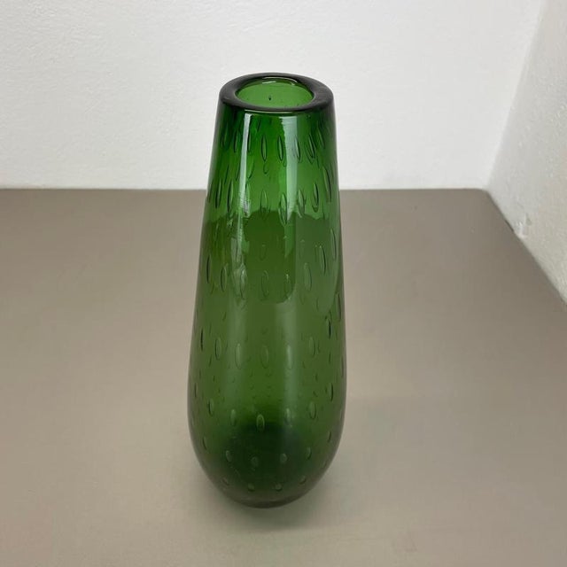 Large Green Murano Glass Bullicante Bubble Vase, Italy, 1970s For Sale - Image 14 of 18