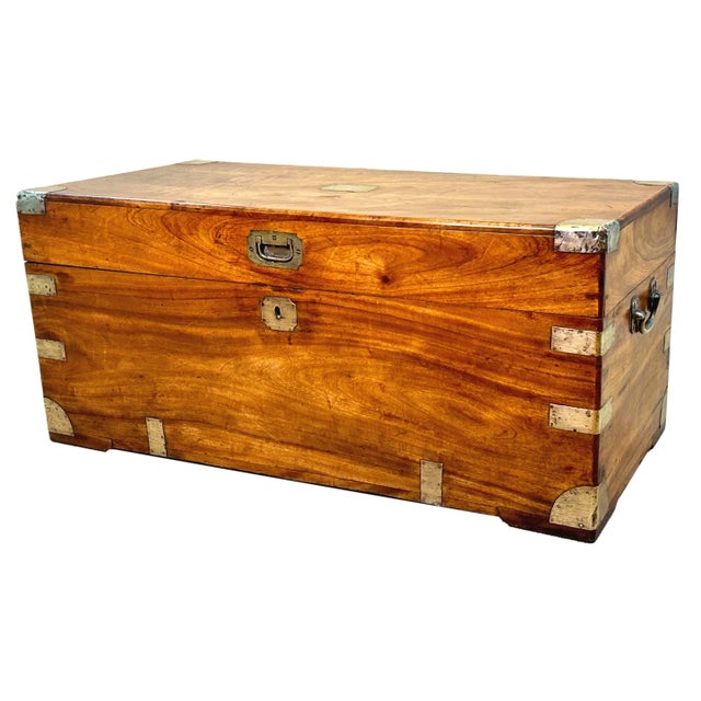 Small 19th Century Camphor Wood Campaign Trunk, 1860s For Sale - Image 13 of 13
