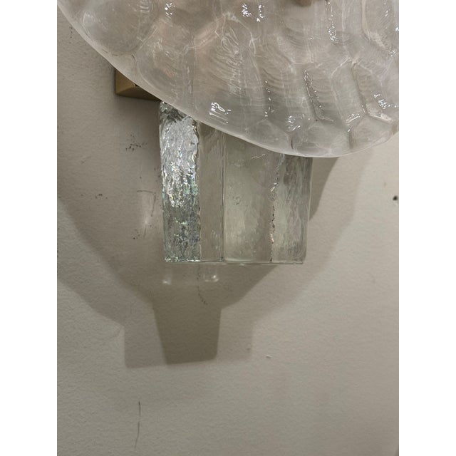 Modern Pair of Murano Glass Turtle Shell Sconces For Sale - Image 3 of 6