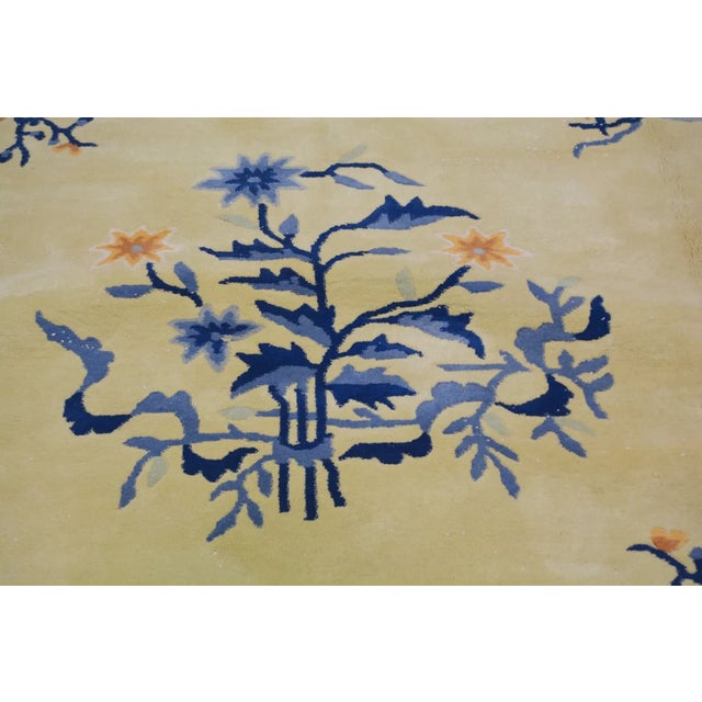 1960s Vintage Chinese Art Deco Hand Knotted Wool Rug,11'6'' X 14' For Sale - Image 5 of 6
