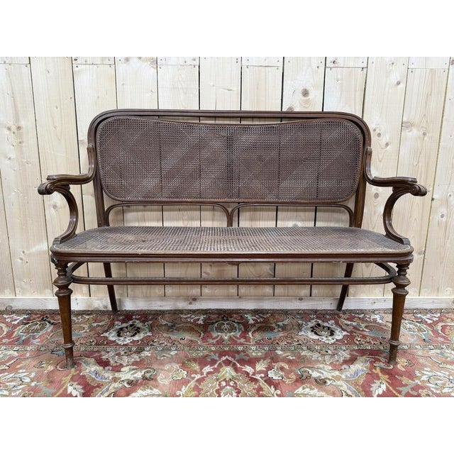 Cane Bench by John & Josef Kohn For Sale - Image 9 of 9