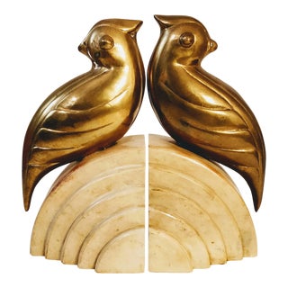 Art Deco Brass Birds Bookends - a Pair For Sale