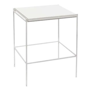 Frederick Weinberg Minimalist Steel Side Table, White, Usa For Sale