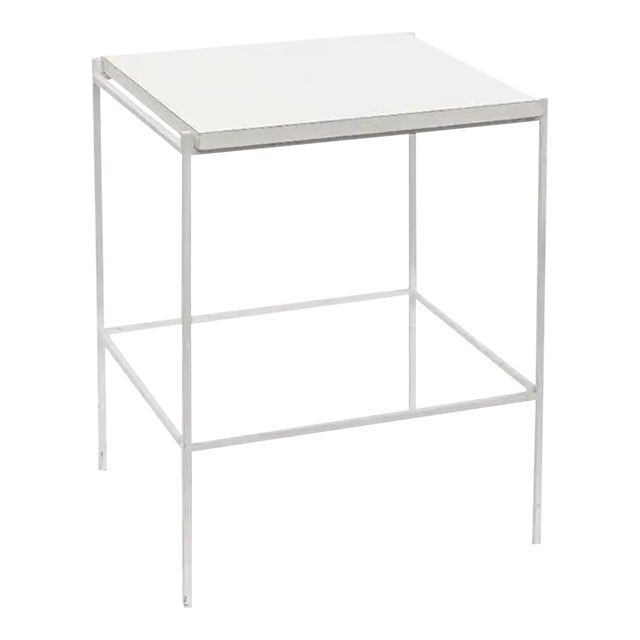 Frederick Weinberg Minimalist Steel Side Table, White, Usa For Sale