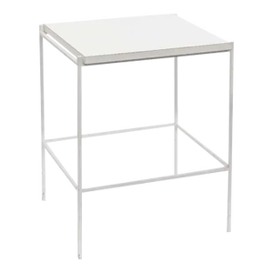 Frederick Weinberg Minimalist Steel Side Table, White, Usa
