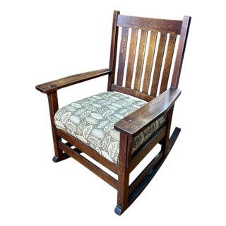 L. & j.g. Stickley Antique Mission Oak Rocker For Sale