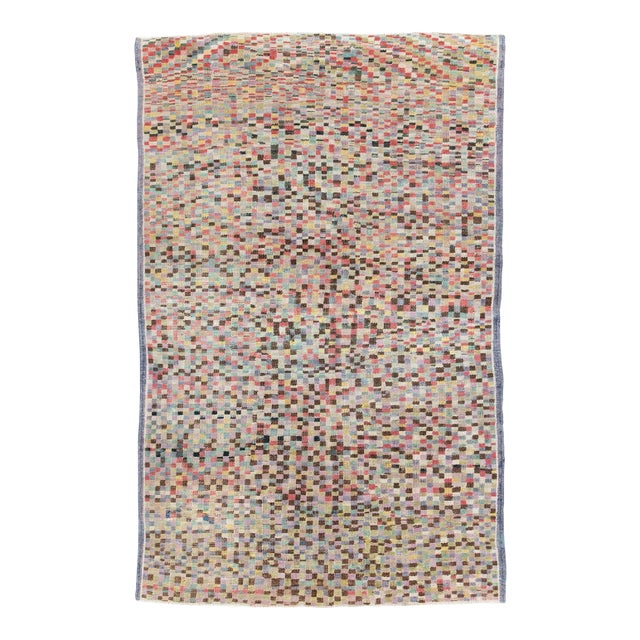 Galerie Shabab Collection Checkered Vintage Turkish Anatolian Accent Rug For Sale
